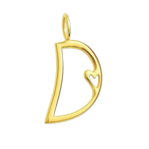 Dije Letra para collar – 4cm plata con baño de oro