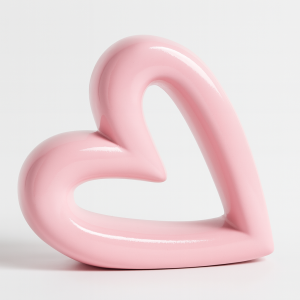 Escultura “Latidos” corazón irdia - rosa