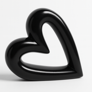 Escultura “Latidos” corazón irdia - negra