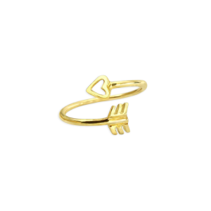 Anillo Cupido corazón irdia - plata con baño de oro