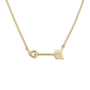 Collar Cupido corazón irdia - mediano plata con baño de oro