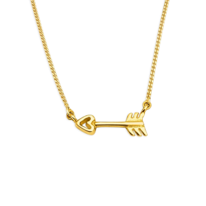 Collar Cupido corazón irdia - pequeño plata con baño de oro