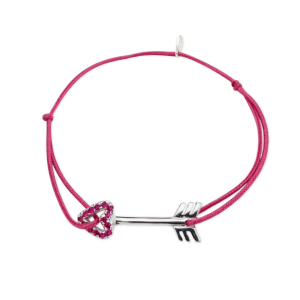 Brazalete Cupido engastado fucsia - mediano