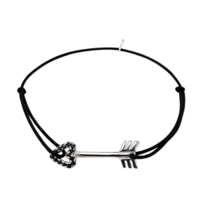Brazalete Cupido engastado negro - mediano