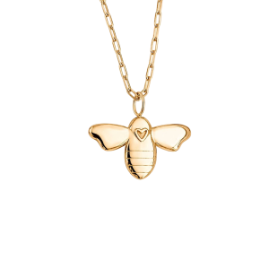 Collar Abeja Reina - plata con baño de oro