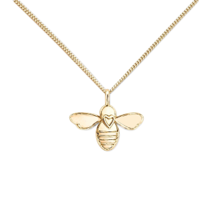 Collar Abeja Reina - 1cm plata con baño de oro