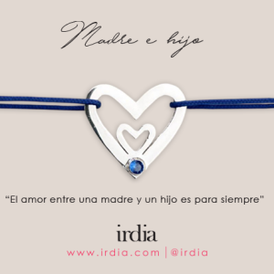 Brazalete Madre e Hijo - Corazón doble con piedra