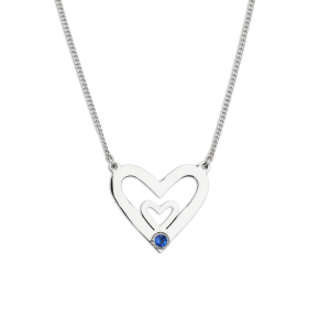 Collar Madre e Hijo - Corazón doble con piedra