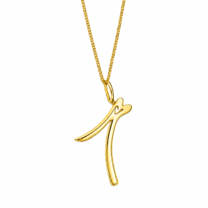 Colgante Número 4cm - plata con baño de oro