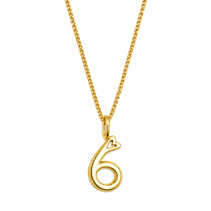 Collar Número pequeño - plata con baño de oro