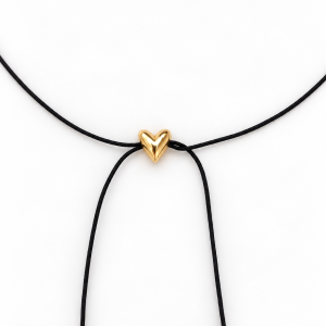 Choker hilo Latidos corazón 1cm - plata con baño de oro